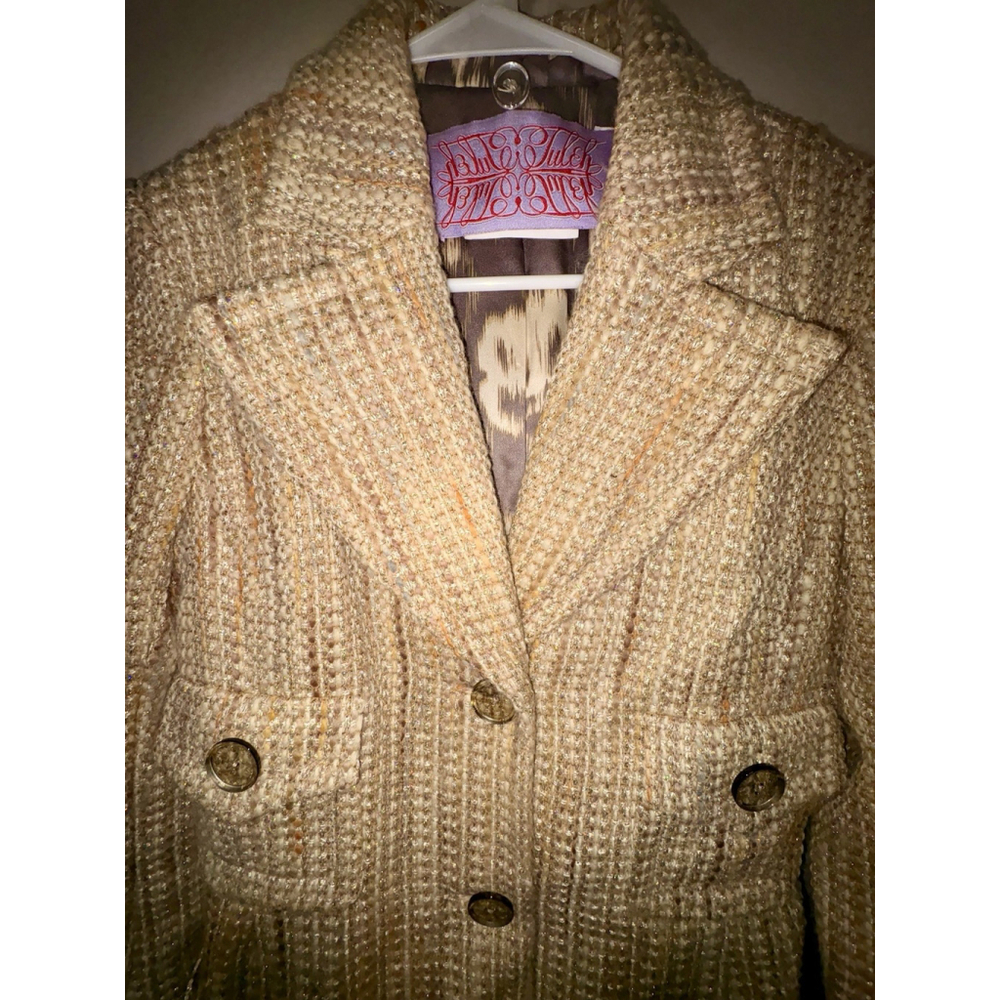 Tuleh Metallic Tweed Long Coat Wool Blend, Runway Vintage Rarity. Retail 1500+ - Picture 5 of 9